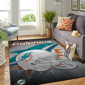 Miami Dolphins Nfl Area Rugs Team Helmet Living Room Carpet Sports Rug Regtangle Carpet Floor Decor Home Decor 0