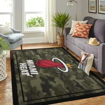 Miami Heat Nba Area Rugs Camo Style Living Room Carpet Team Logo Home Rug Regtangle Carpet Floor Decor Home Decor 0