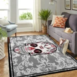 Miami Heat Nba Area Rugs Skull Flower Style Living Room Carpet Sports Rug Regtangle Carpet Floor Decor Home Decor 0