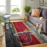 Miami Heat Nba Team Logo Area Rugs Wooden Style Living Room Carpet Sports Rug Regtangle Carpet Floor Decor Home Decor 0