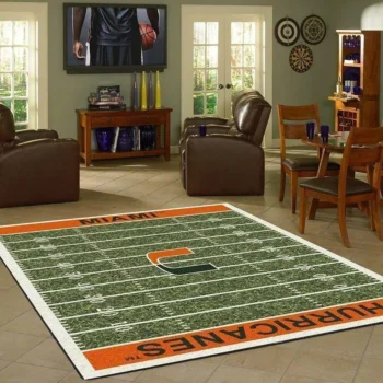 Miami Hurricanes Home Field Area Rug Football Living Room Carpet Home Rug Regtangle Carpet Floor Decor Home Decor 0