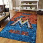 Miami Marlins Area Rug Mlb Baseball Team Logo Carpet Living Room Rugs Rug Regtangle Carpet Floor Decor Home Decor V3681 0