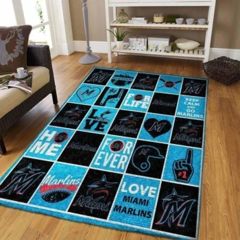 Miami Marlins Mlb Baseball Area Rug Baseball Rug Regtangle Carpet Floor Decor Home Decor V8392 0