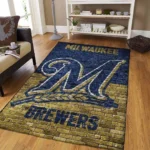 Milwaukee Brewers Area Rug Mlb Baseball Team Logo Carpet Living Room Rugs Rug Regtangle Carpet Floor Decor Home Decor V1757 0