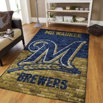 Milwaukee Brewers Area Rug Mlb Baseball Team Logo Carpet Living Room Rugs Rug Regtangle Carpet Floor Decor Home Decor V1757 0