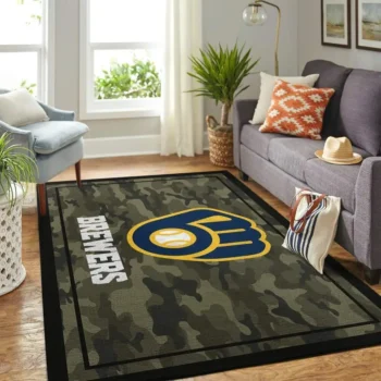 Milwaukee Brewers Mlb Area Rugs Camo Style Living Room Carpet Team Logo Home Rug Regtangle Carpet Floor Decor Home Decor 0