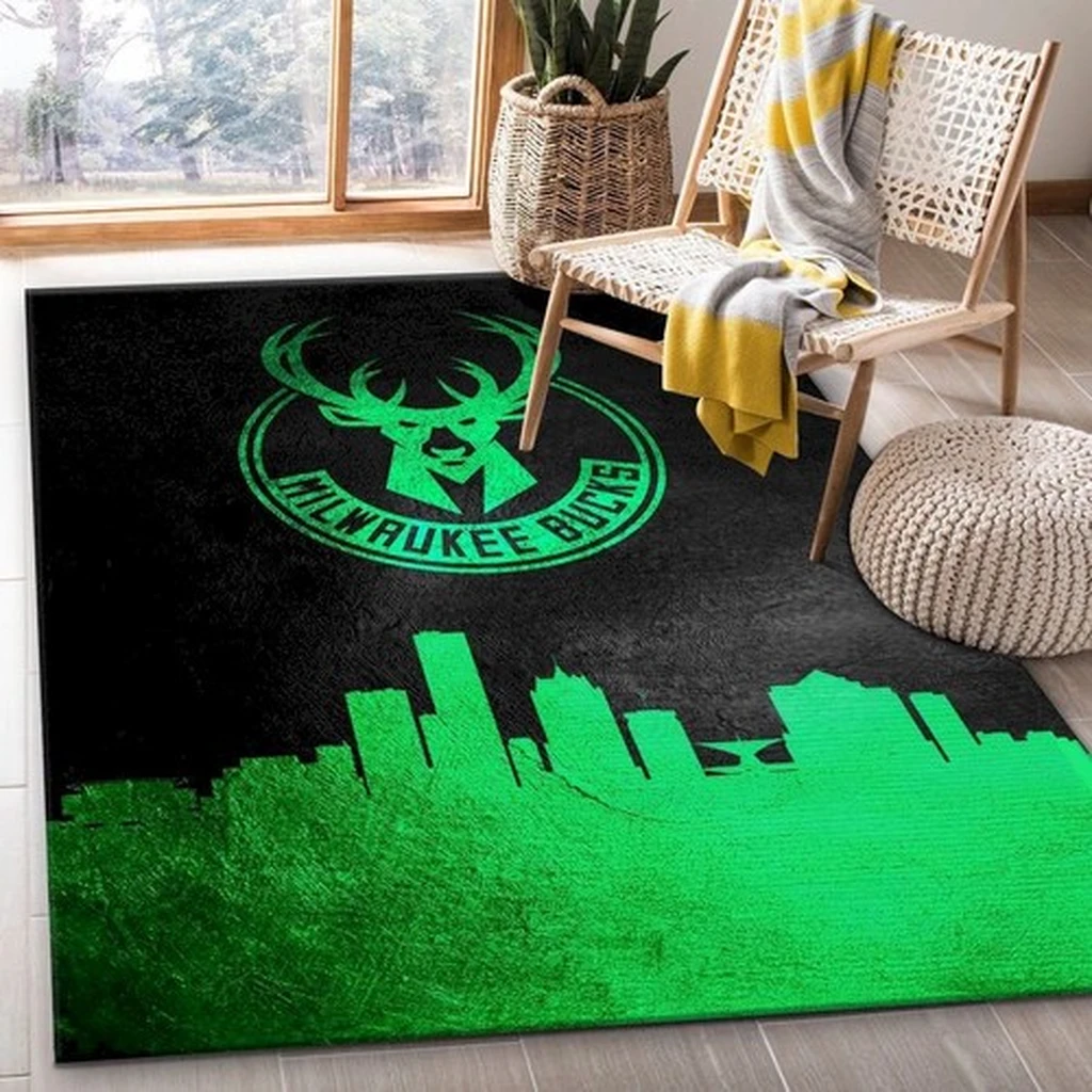 Milwaukee Bucks Skyline Nba Team Logo Area Rug Bedroom Us Gift Decor 0 Milwaukee Bucks Skyline Nba Team Logo Area Rug Bedroom Us Gift Decor 0