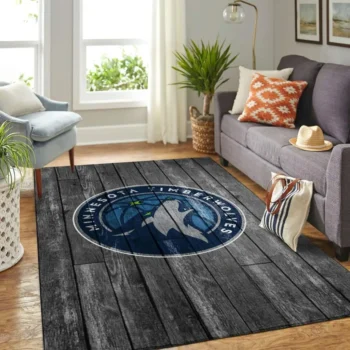 Minnesota Timberwolves Nba Area Rugs Basketball Living Room Carpet Team Logo Gray Wooden Home Rug Regtangle Carpet Floor Decor Home Decor 0