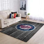Minnesota Twins Mlb Team Logo Grey Area Rugs Wooden Style Living Room Carpet Sports Rug Regtangle Carpet Floor Decor Home Decor 0