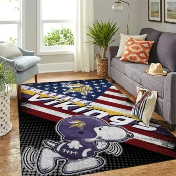 Minnesota Vikings Nfl Area Rugs American Flag Snoopy Living Room Carpet Team Logo Sports Rug Regtangle Carpet Floor Decor Home Decor 0