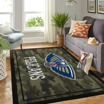New Orleans Pelicans Nba Area Rugs Camo Style Living Room Carpet Team Logo Home Rug Regtangle Carpet Floor Decor Home Decor 0