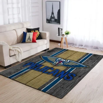 New Orleans Pelicans Nba Team Logo Area Rugs Wooden Style Living Room Carpet Sports Rug Regtangle Carpet Floor Decor Home Decor 0
