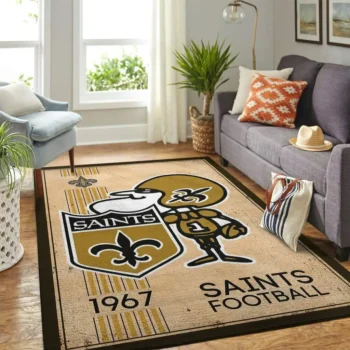 New Orleans Saints Nfl Area Rugs Retro Style Living Room Carpet Team Logo Sports Rug Regtangle Carpet Floor Decor Home Decor 0