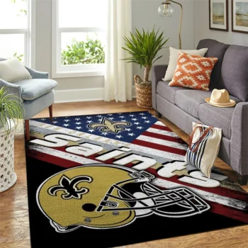 New Orleans Saints Nfl Area Rugs Team Logo American Flag Style Living Room Carpet Sports Rug Regtangle Carpet Floor Decor Home Decor 0