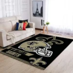 New Orleans Saints Nfl Team Logo Helmet Rectangle Area Rug Area Rug Living Room Carpet Rug Regtangle Carpet Floor Decor Home Decor 0