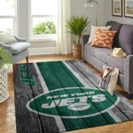 New York Jets Nfl Team Logo Area Rugs Wooden Style Living Room Carpet Sports Rug Regtangle Carpet Floor Decor Home Decor 0
