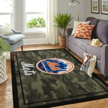 New York Mets Mlb Area Rugs Camo Style Living Room Carpet Team Logo Home Rug Regtangle Carpet Floor Decor Home Decor 0