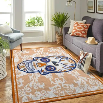 New York Mets Mlb Area Rugs Team Logo Skull Style Living Room Carpet Sports Rug Regtangle Carpet Floor Decor Home Decor 0