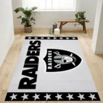 Oakland Raiders Banner Nfl Logo Area Rug For Gift Living Room Rug Home 0