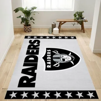 Oakland Raiders Banner Nfl Logo Area Rug For Gift Living Room Rug Home 0