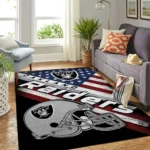 Oakland Raiders Nfl Area Rugs Team Logo American Flag Style Living Room Carpet Sports Rug Regtangle Carpet Floor Decor Home Decor 0