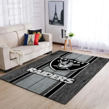 Oakland Raiders Nfl Team Logo Area Rugs Wooden Style Living Room Carpet Sports Rug Regtangle Carpet Floor Decor Home Decor 0