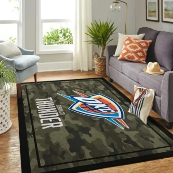 Oklahoma City Thunder Nba Area Rugs Camo Style Living Room Carpet Team Logo Home Rug Regtangle Carpet Floor Decor Home Decor 0