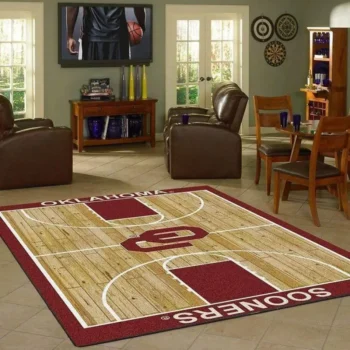 Oklahoma Sooners Area Rug Living Room Rug Home Decor Basketball Court Ofd 19120712 0