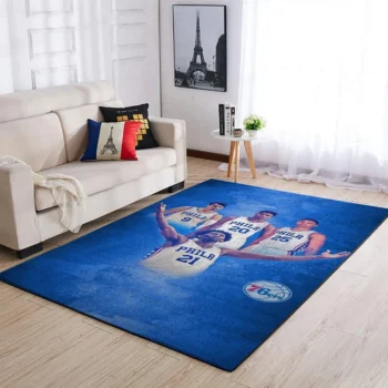 Philadelphia 76ers Area Rug Nba Basketball Team Logo Carpet Living Room Rugs Rug Regtangle Carpet Floor Decor Home Decor V1728 0