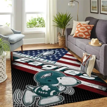 Philadelphia Eagles Nfl Area Rugs American Flag Snoopy Living Room Carpet Team Logo Sports Rug Regtangle Carpet Floor Decor Home Decor 0