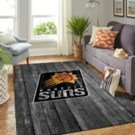 Phoenix Suns Nba Team Logo Grey Area Rugs Wooden Style Living Room Carpet Sports Rug Regtangle Carpet Floor Decor Home Decor 0