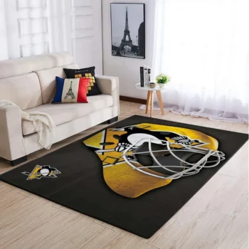 Pittsburgh Penguins Nhl Area Rugs Team Logo Mask Style Living Room Carpet Sports Rug Regtangle Carpet Floor Decor Home Decor 0