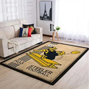 Pittsburgh Steelers Nfl Area Rugs Retro Style Living Room Carpet Team Logo Sports Rug Regtangle Carpet Floor Decor Home Decor 0