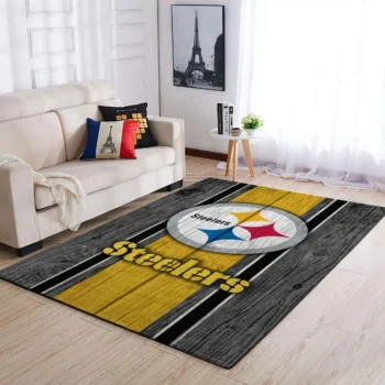 Pittsburgh Steelers Nfl Team Logo Area Rugs Wooden Style Living Room Carpet Sports Rug Regtangle Carpet Floor Decor Home Decor 0
