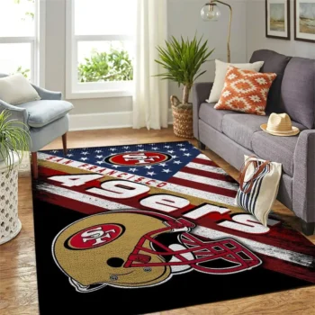 San Francisco 49ers Nfl Area Rugs Team Logo American Flag Style Living Room Carpet Sports Rug Regtangle Carpet Floor Decor Home Decor 0