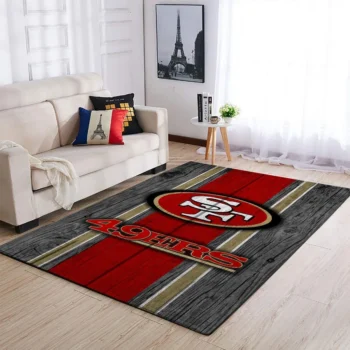 San Francisco 49ers Nfl Team Logo Area Rugs Wooden Style Living Room Carpet Sports Rug Regtangle Carpet Floor Decor Home Decor 0