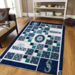 Seattle Mariners Mlb Baseball Area Rug Baseball Rug Regtangle Carpet Floor Decor Home Decor V8381 0