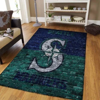 Seattle Mariners Mlb Baseball Area Rug Baseball Rug Regtangle Carpet Floor Decor Home Decor V8383 0