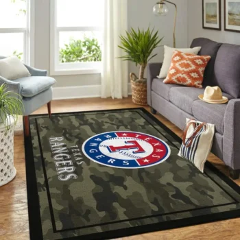 Texas Rangers Mlb Area Rugs Camo Style Living Room Carpet Team Logo Home Rug Regtangle Carpet Floor Decor Home Decor 0