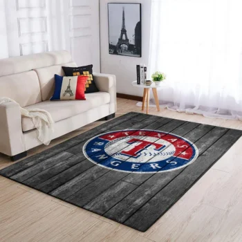 Texas Rangers Mlb Team Logo Grey Area Rugs Wooden Style Living Room Carpet Sports Rug Regtangle Carpet Floor Decor Home Decor 0
