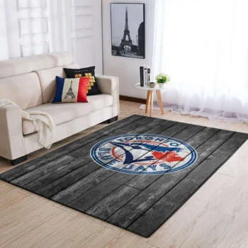 Toronto Blue Jays Mlb Team Logo Grey Area Rugs Wooden Style Living Room Carpet Sports Rug Regtangle Carpet Floor Decor Home Decor 0