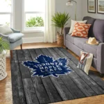 Toronto Maple Leafs Nhl Team Logo Grey Area Rugs Wooden Style Living Room Carpet Sports Rug Regtangle Carpet Floor Decor Home Decor 0