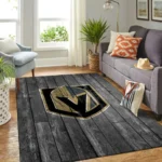 Vegas Golden Knights Nhl Team Logo Grey Area Rugs Wooden Style Living Room Carpet Sports Rug Regtangle Carpet Floor Decor Home Decor 0