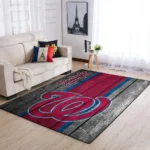 Washington Nationals Mlb Team Logo Area Rugs Wooden Style Living Room Carpet Sports Rug Regtangle Carpet Floor Decor Home Decor 0