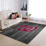 Washington Nationals Mlb Team Logo Grey Area Rugs Wooden Style Living Room Carpet Sports Rug Regtangle Carpet Floor Decor Home Decor 0