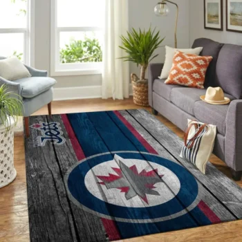 Winnipeg Jets Nhl Team Logo Area Rugs Wooden Style Living Room Carpet Sports Rug Regtangle Carpet Floor Decor Home Decor 0