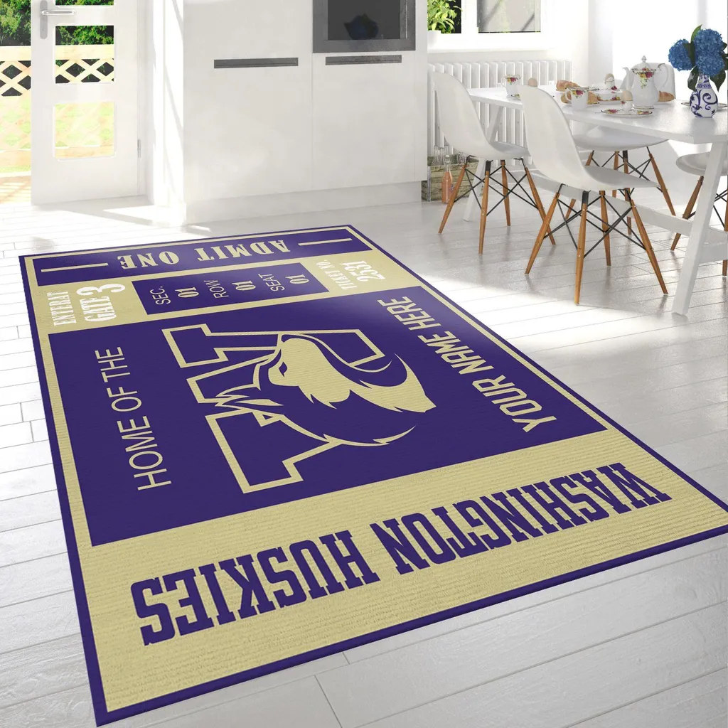 Customizable Washington Huskies Rug Custom Size And Printing 0 Customizable Washington Huskies Rug Custom Size And Printing 0