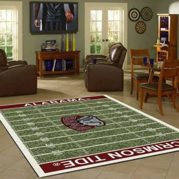 Team Alabama Crimson Tide Home Field Area Rug 0