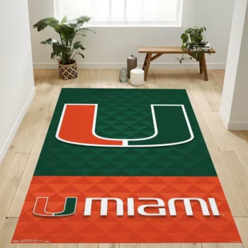 University Of Miami Hurricanes Logo Rug Custom Size And Printing 0