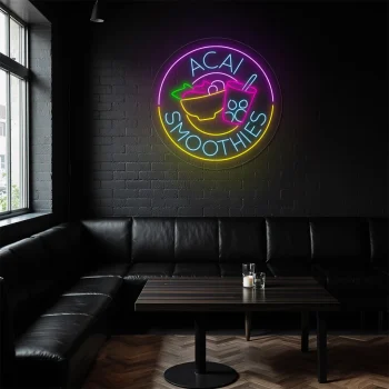 neon sign acai smoothies bowl and drink fast food decor 1